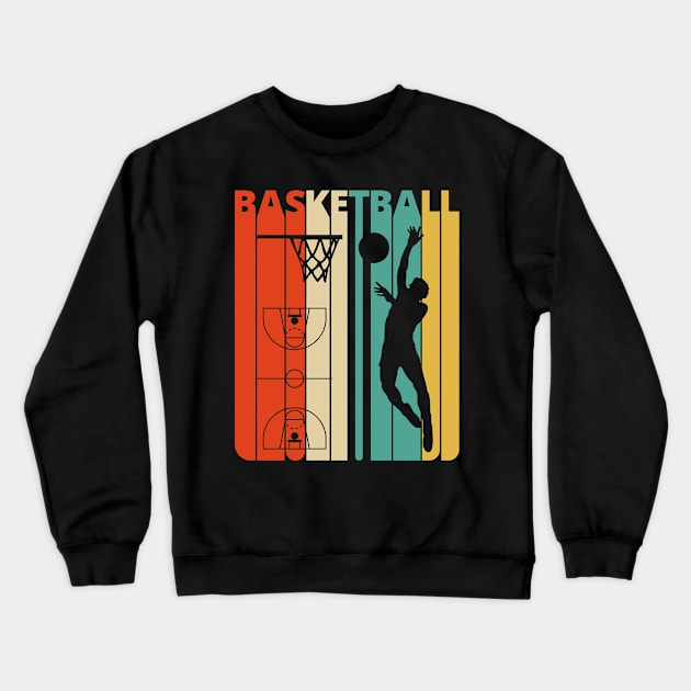 Basketball Silhouette, retro design. Crewneck Sweatshirt by MadebyTigger